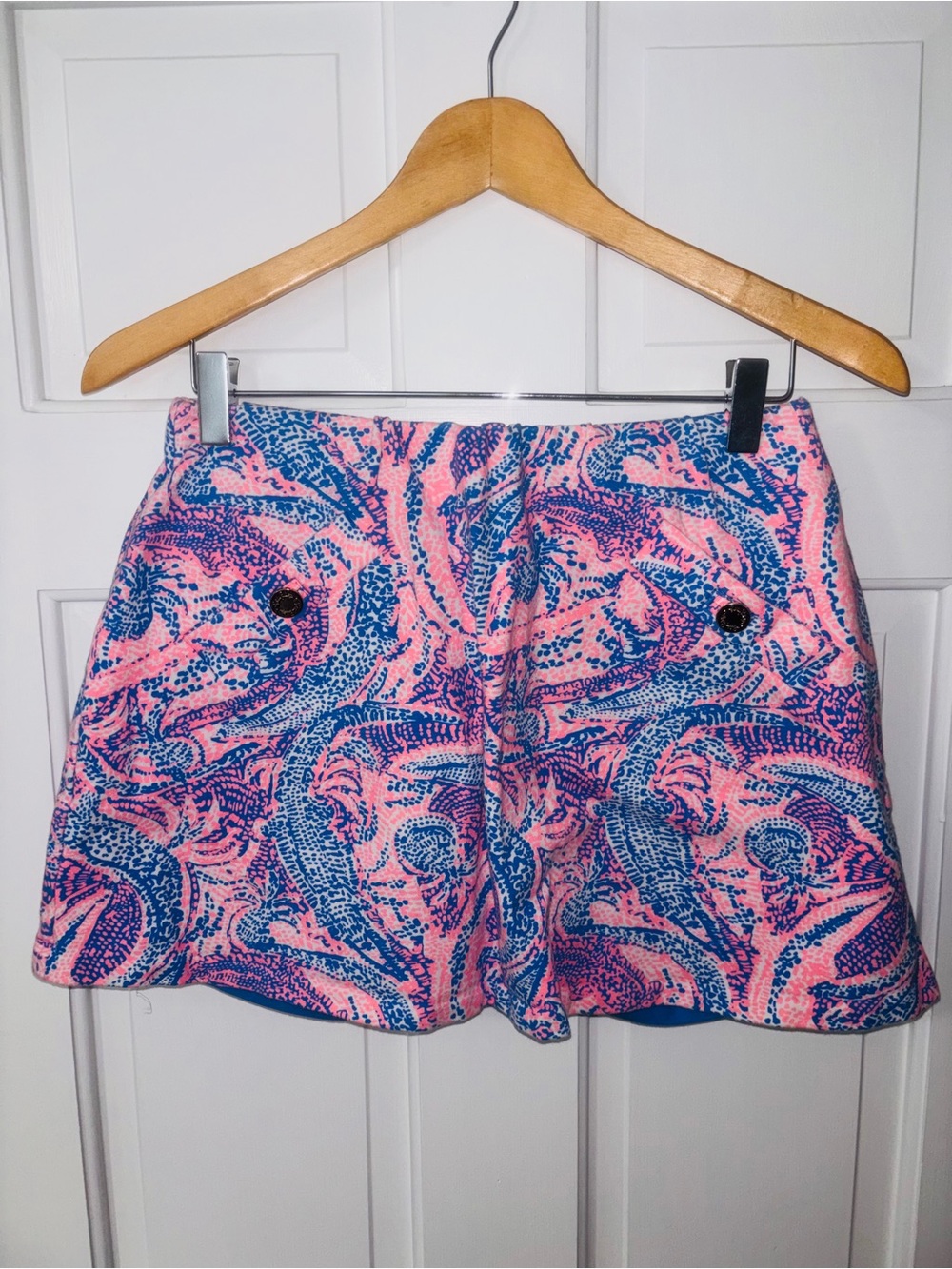 Lily Pulitzer Medium Pink and Blue Printed Mini Skort